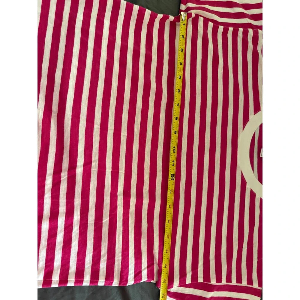 J.Crew Re-Imagined Pink White Striped Cotton T-Shirt Womens Small Short Sleeve